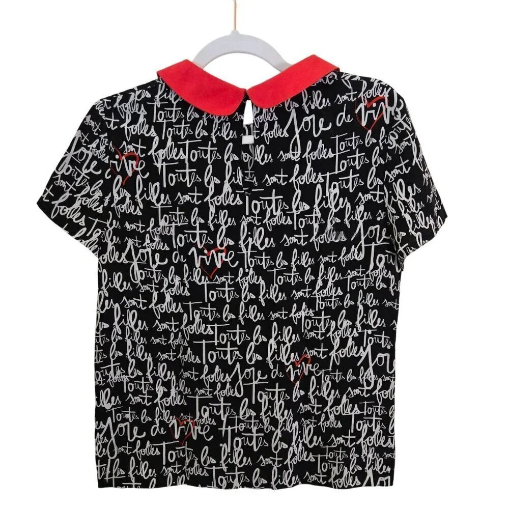 Kate Spade X Garance Doré Designer Capsule Collection NYC Paris Rare Silk Size 4